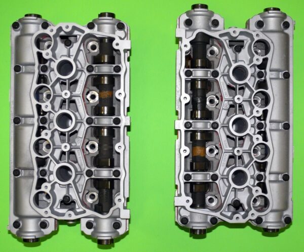 The underside of two cylinder heads